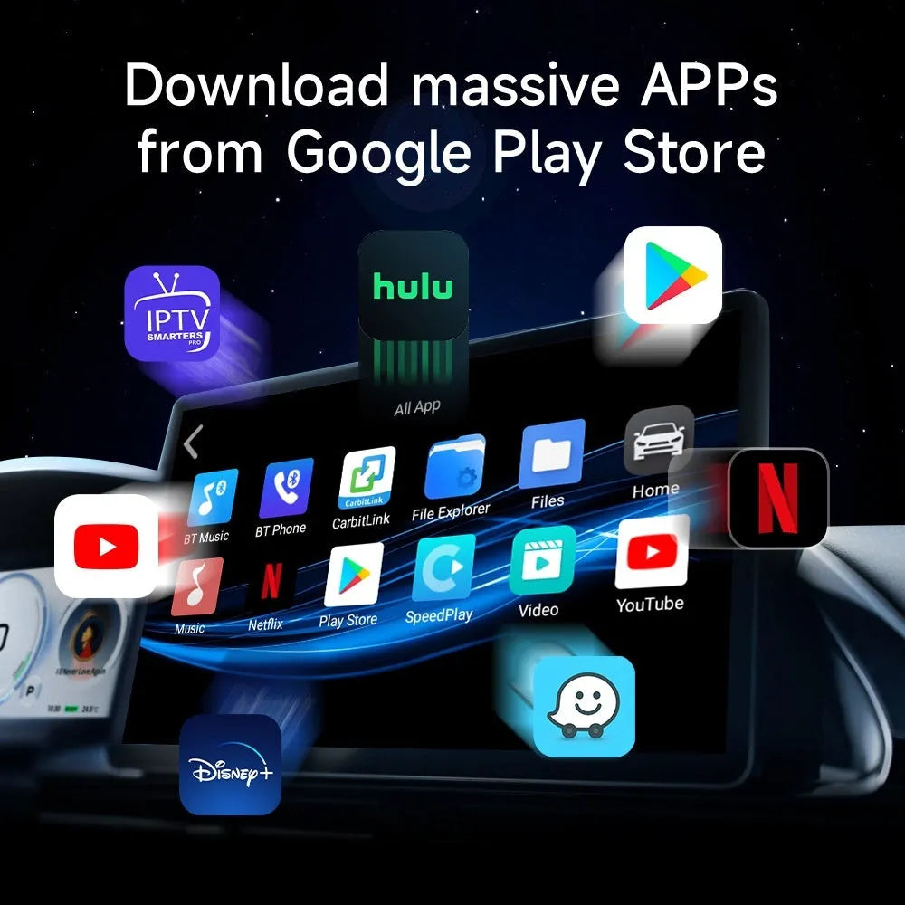 CarPlay to Android Auto wireless converter box with ABS housing for factory CarPlay systems