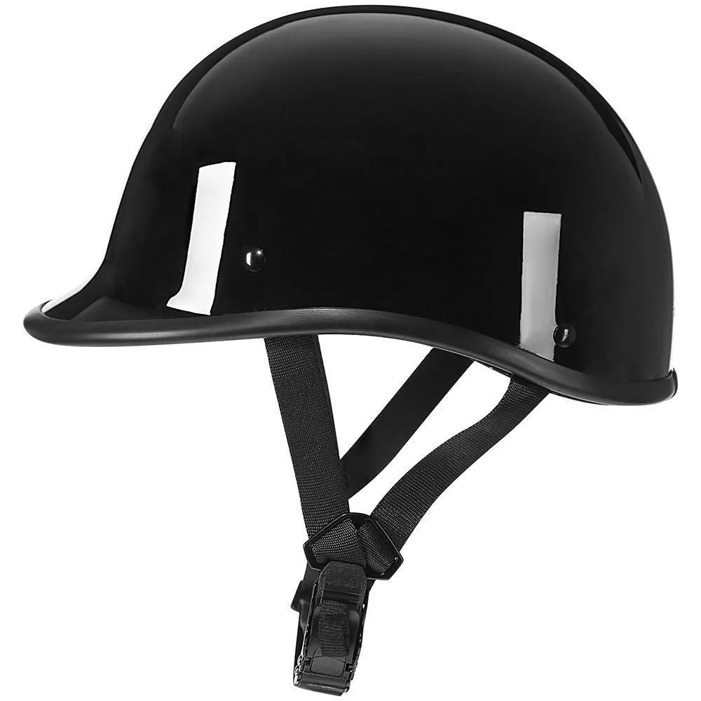 Retro hand-curved motorcycle helmet in multiple colour options with ABS shell construction