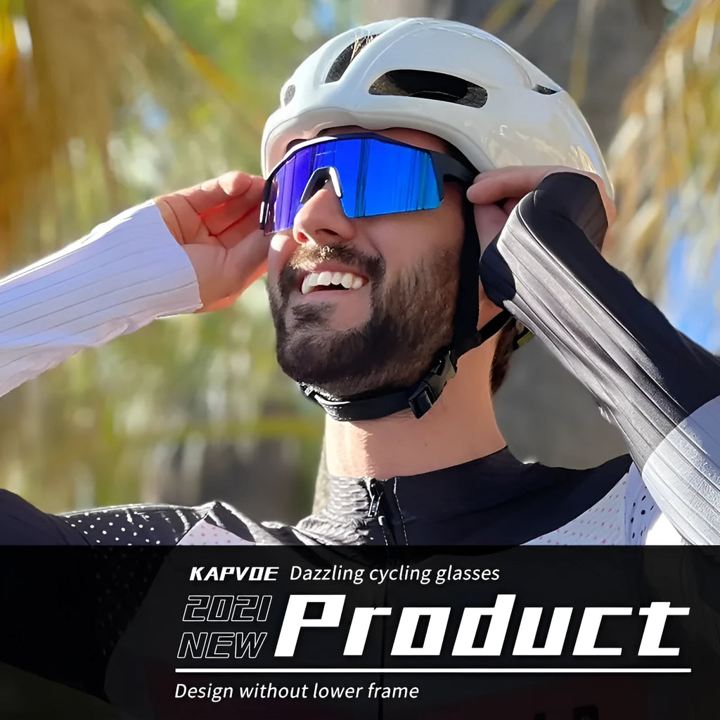 TR90 semi-rimless cycling glasses with photo colour frame and 4 lens set for road and mountain bike riding