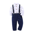Plain blue boys' formal suit for children aged eight and over, in European-American style.