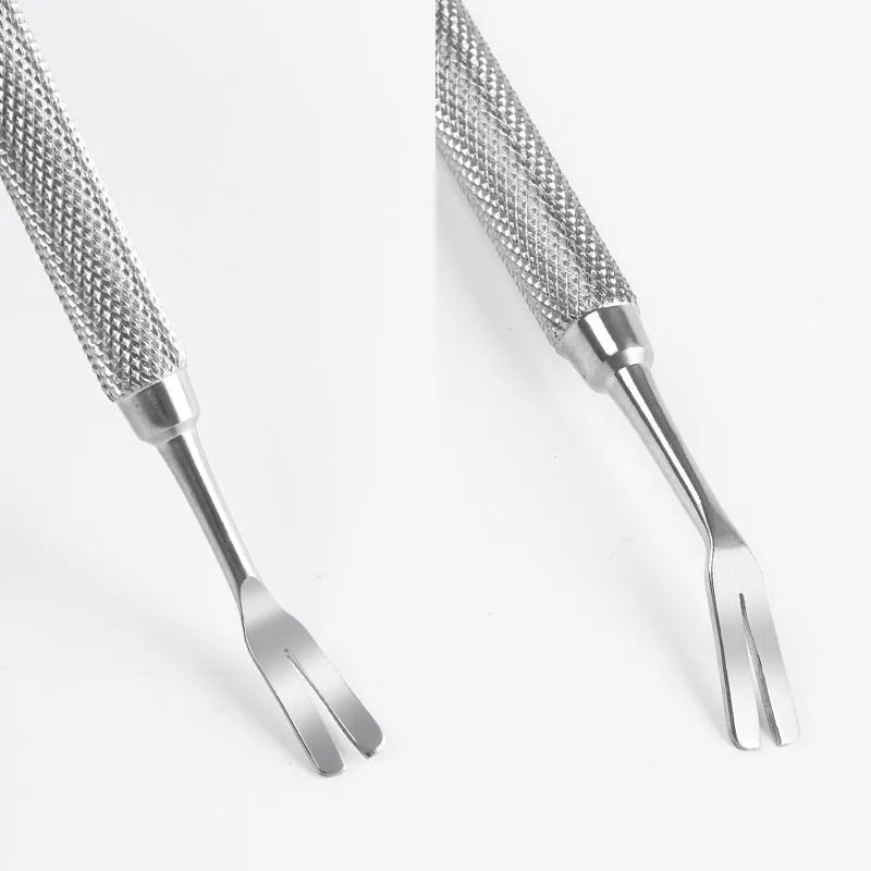 Silver stainless steel tick removal tweezers for cats and dogs