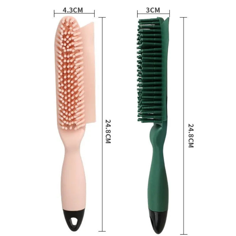 Green pet grooming brush with rubber massage tips for dogs and cats, 12.5 cm length