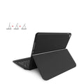 Black ultra-thin wireless Bluetooth keyboard leather case for iPad in flip-style design