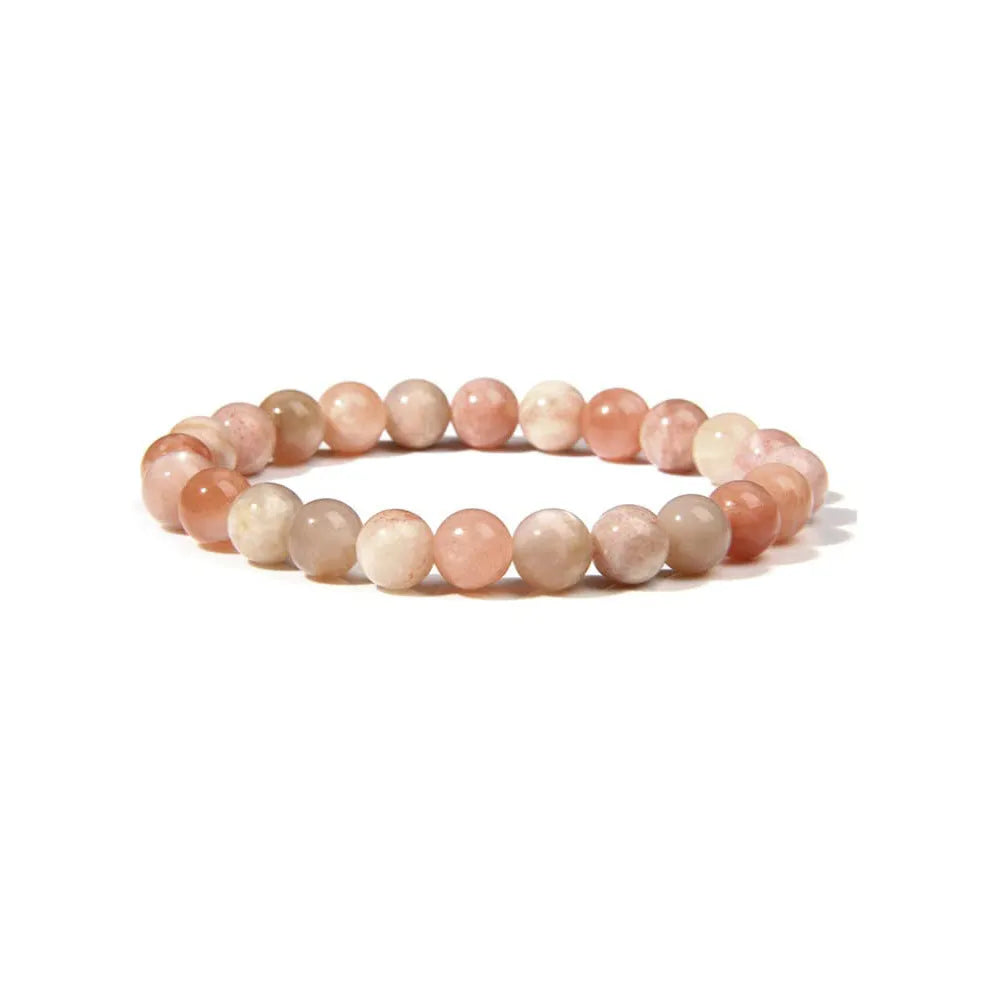 8mm natural stone bead bracelet with geometric shaped agate beads in multiple colour options