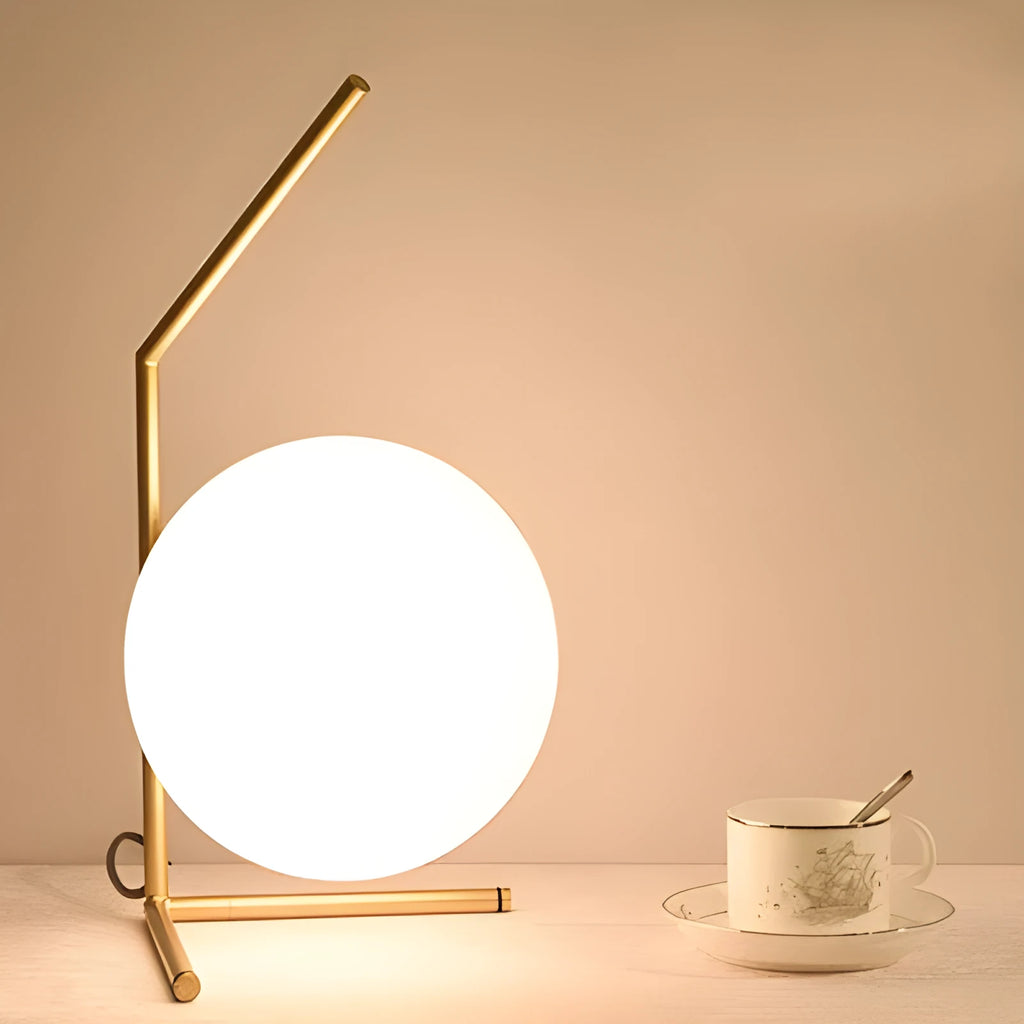LED creative lamp with glass shade in three style options for living room or study lighting