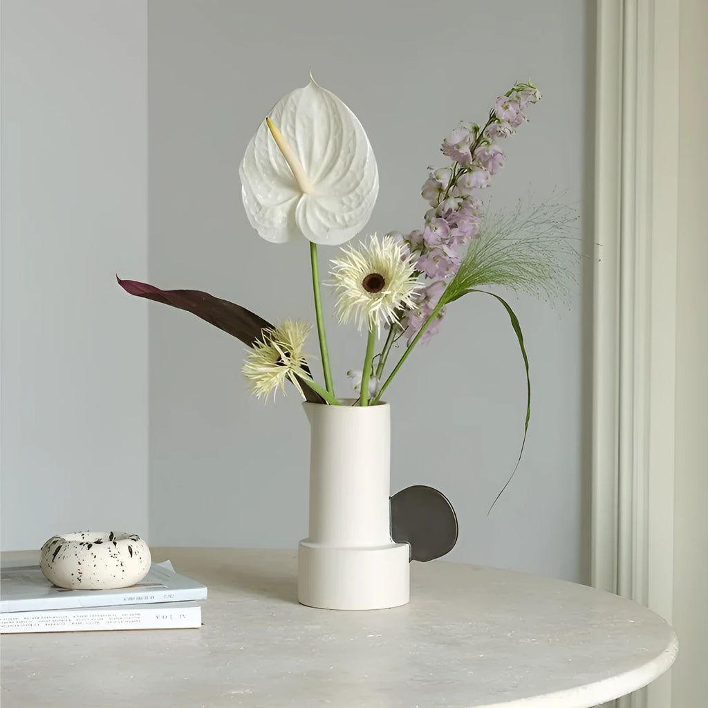 Fashion Simple Home medium ceramic vase in misty moon colour on a tabletop