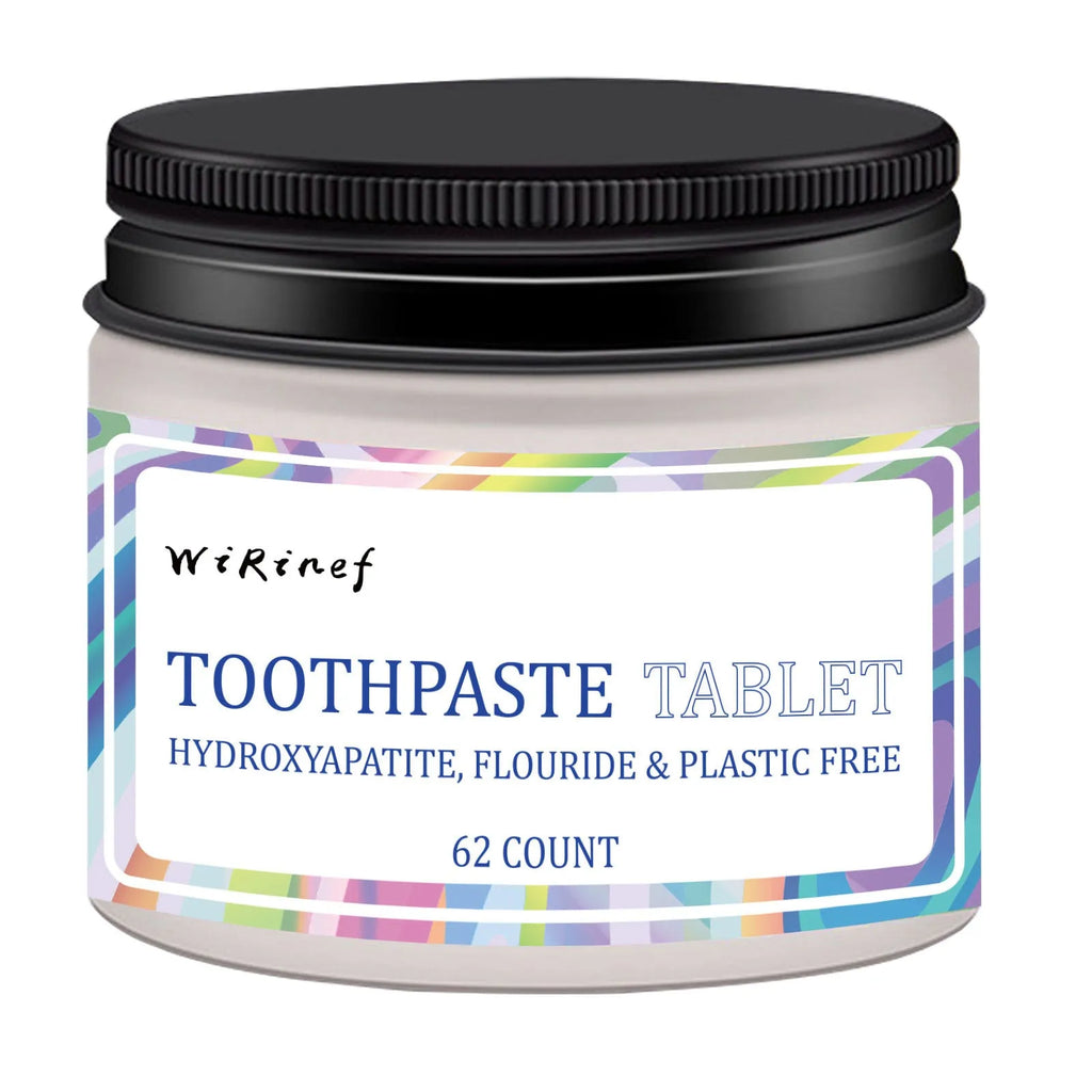 62-piece pack of TP19 solid toothpaste tablets in portable container