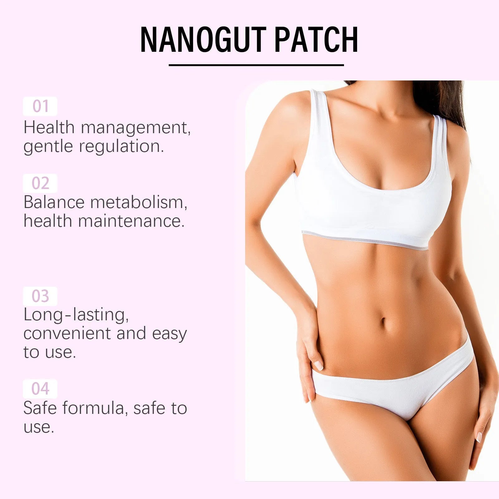 Four 3x3cm nursing adhesive bandage patches with light display technology