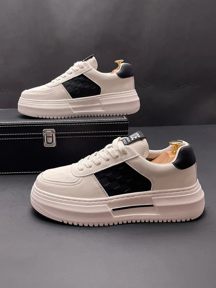 Unisex white, black, and green cloth sports casual shoes with rubber foam soles.