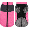 Waterproof polyester chest back dog coat in wine red for autumn and winter walks