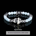 Women's handmade crystal cat head bracelet with natural star light pink crystal and copper geometric setting