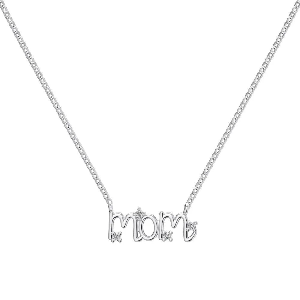 925 silver clavicle chain necklace with 15mm letter pendant in electroplated finish on display