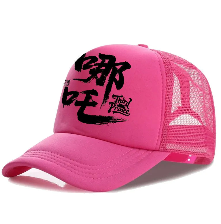 Men's adjustable baseball cap in polyester showing side profile with structured six-panel crown and snap-back strap.