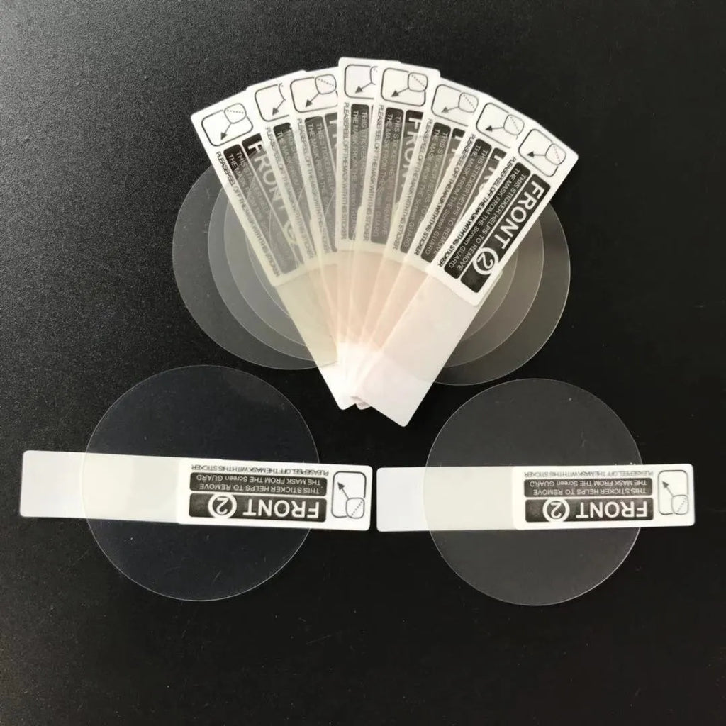 Three transparent matte screen protector films for Ticwatch2 smart watch on a backing card.