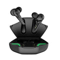 Wireless Bluetooth in-ear earphones in black colour options with digital display showing connection status