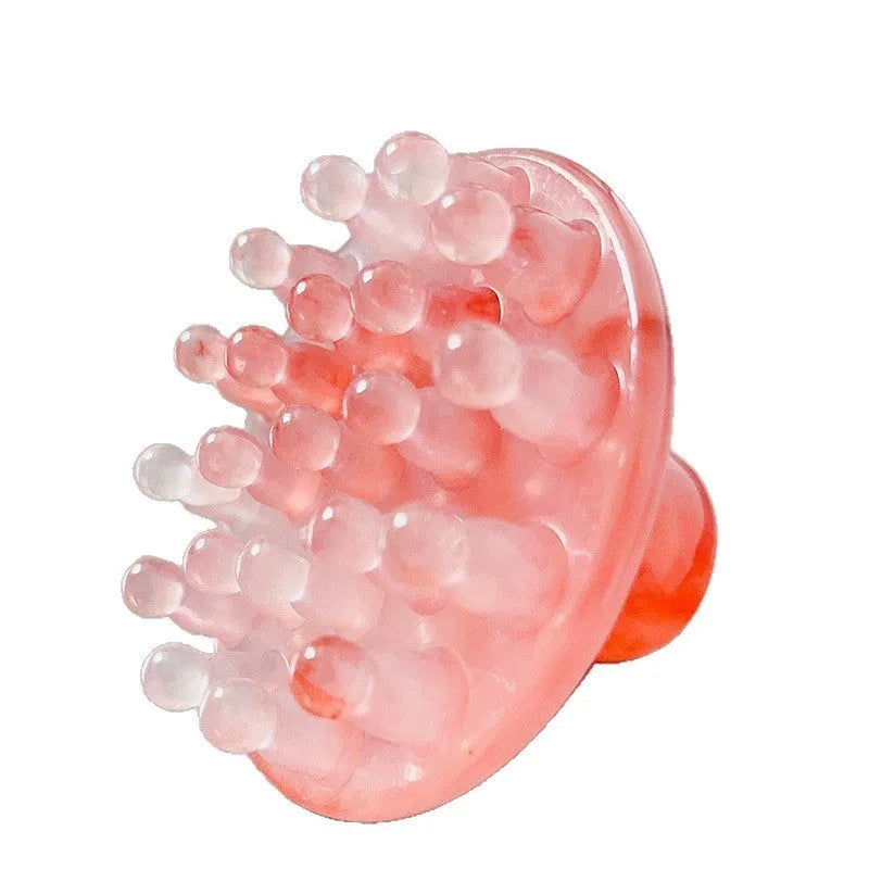 Disc massage comb with 21 teeth for head meridian stimulation in coffee brown or yellow colour options