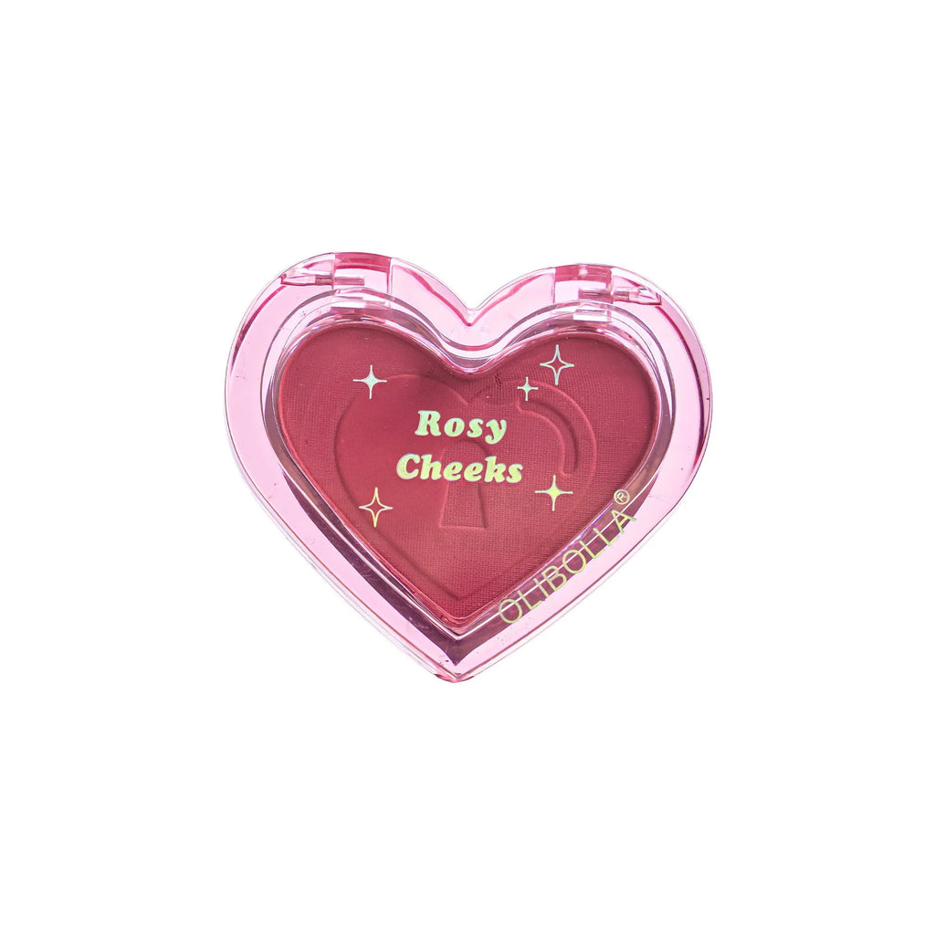 Peach heart blush contour compact with powder blusher in four colour options for neutral skin types