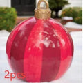 Large 60cm PVC inflatable Christmas ball outdoor decoration with colourful patterns