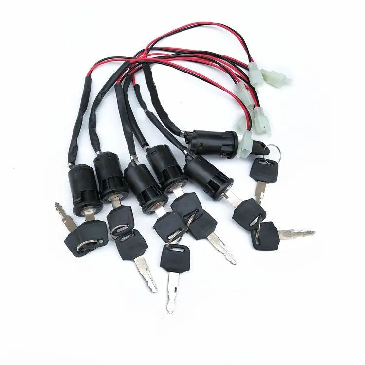 Waterproof electric car door lock in plastic housing with electrical connectors