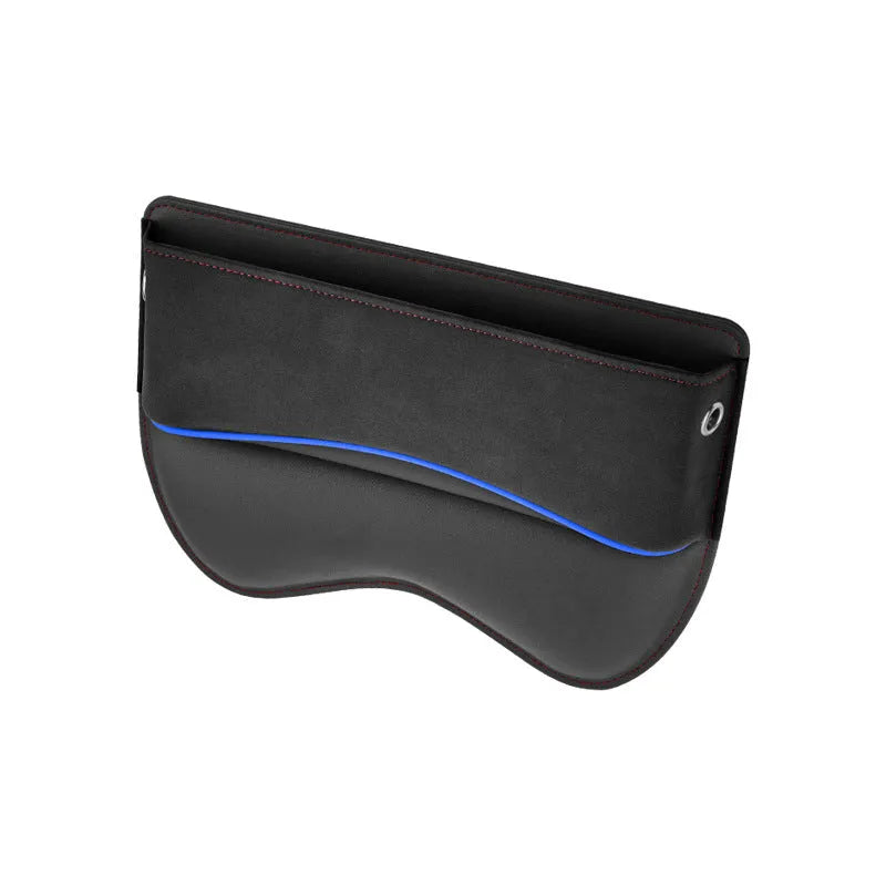 Leather car seat storage box with suede finish in beige, black, brown, green, or red.
