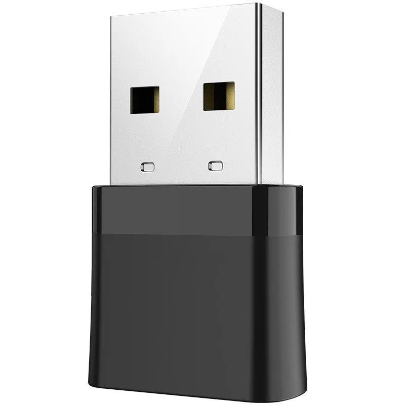 Black mini USB Bluetooth and wireless network adapter with nickel-plated connector