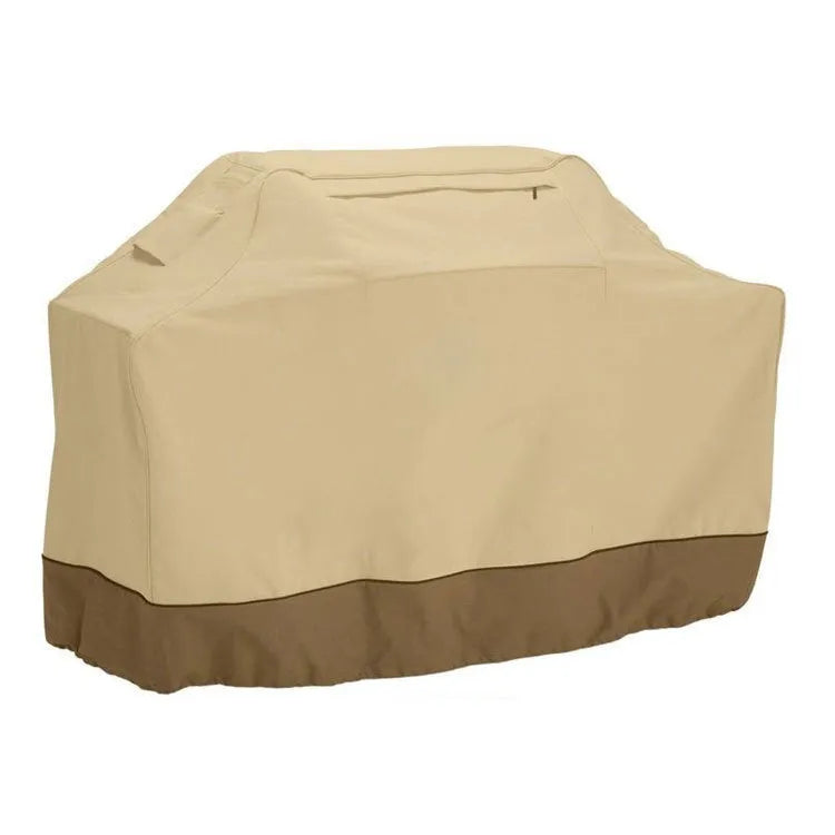 Beige polyester outdoor oven cover for barbecue protection in Nordic style