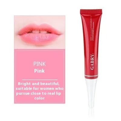 Vermilion waterproof lip gloss in five colour shades: pink, orange red, bright rose red, rose red, and seashell