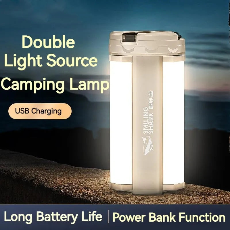 Compact rechargeable tent camping lamp with magnetic base, 150 lumens, 62x62x135mm, ABS PC construction