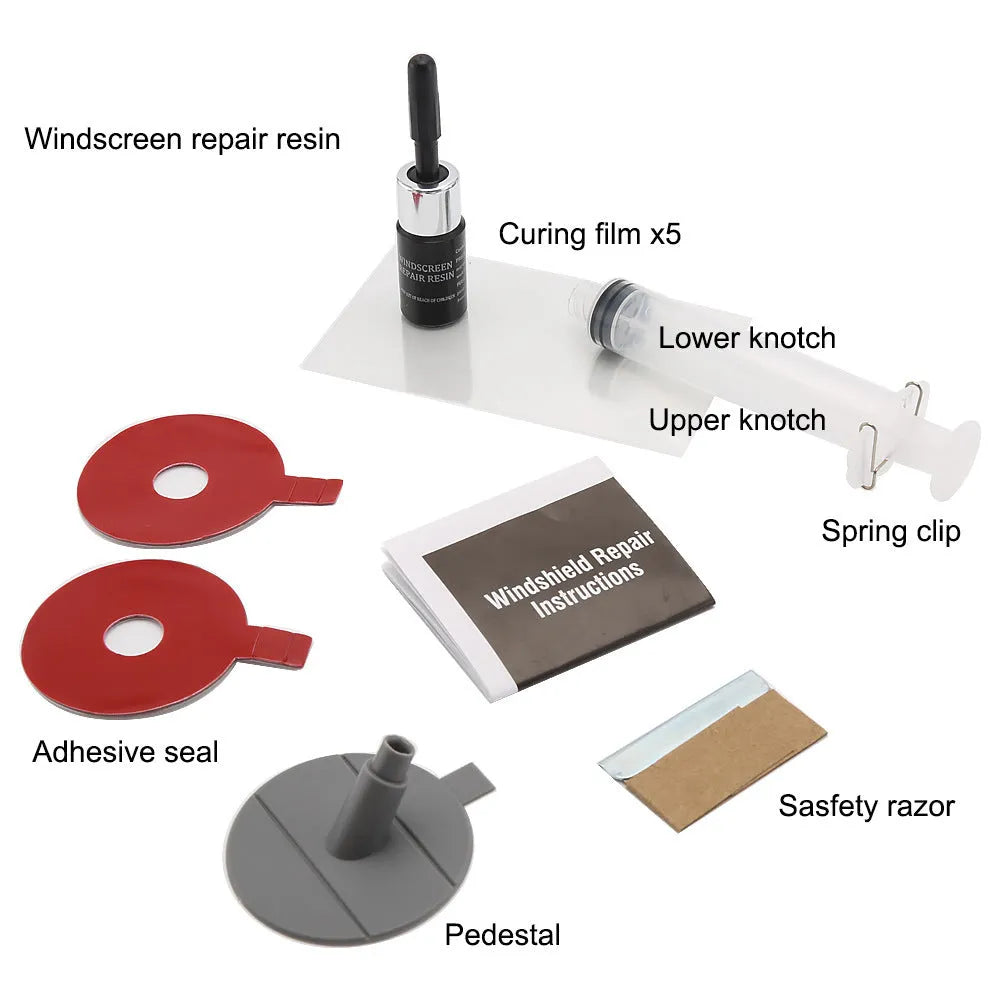 Sikeo DIY car windshield repair kit 58g plastic and rubber construction