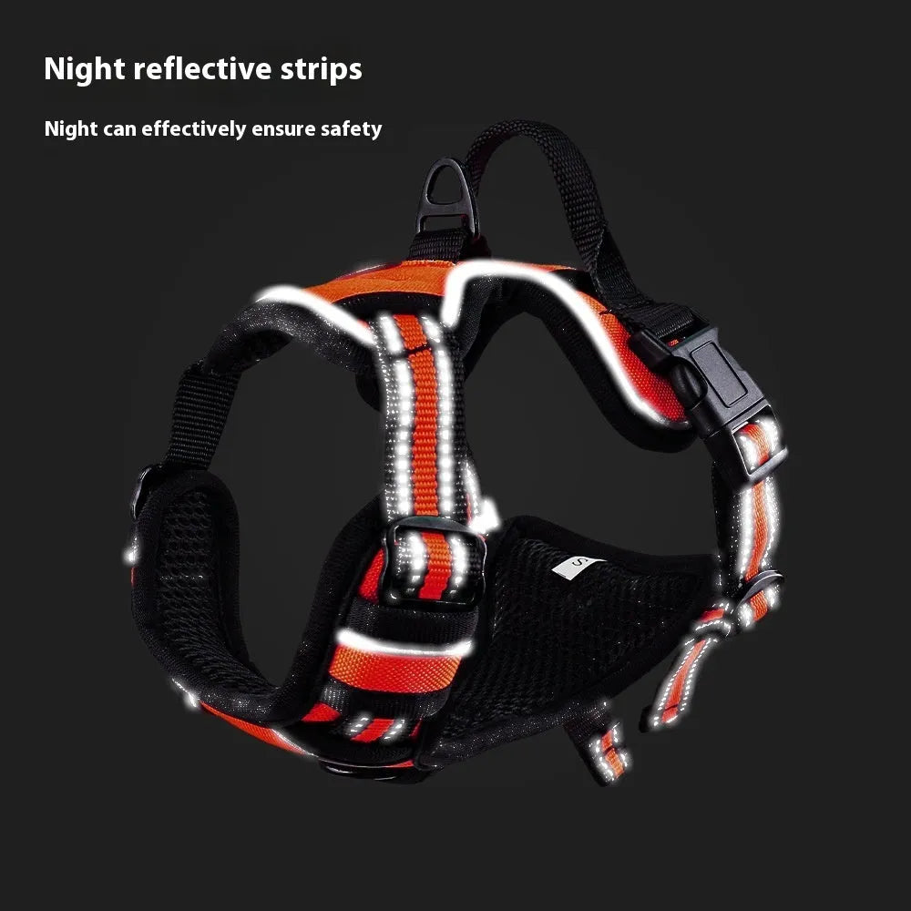 Adjustable Oxford cloth dog harness in multiple colours and sizes for walking and outdoor use
