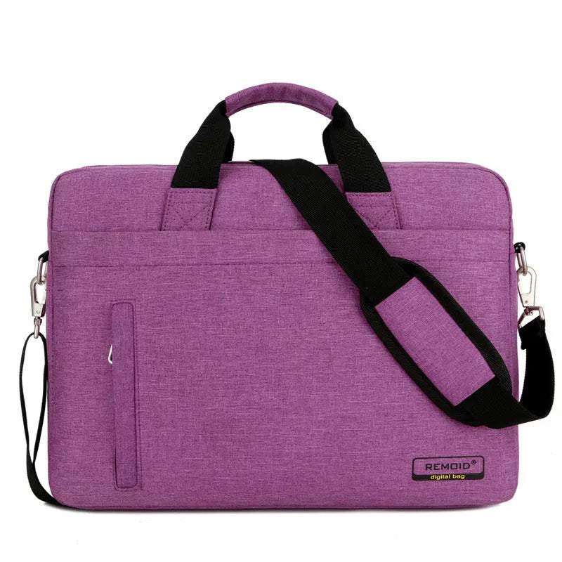 Nylon shoulder bag computer bag in black for 15.6 inch laptop with waterproof and anti-theft features