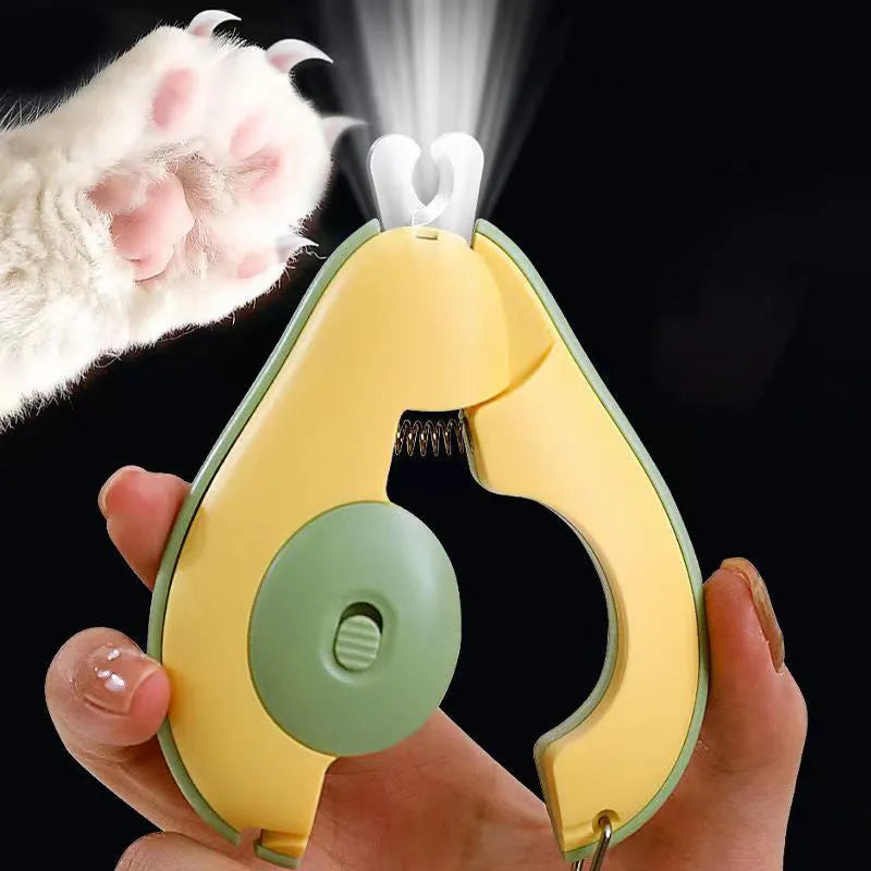 Professional pet nail clippers with LED light for small dogs and cats in green colour
