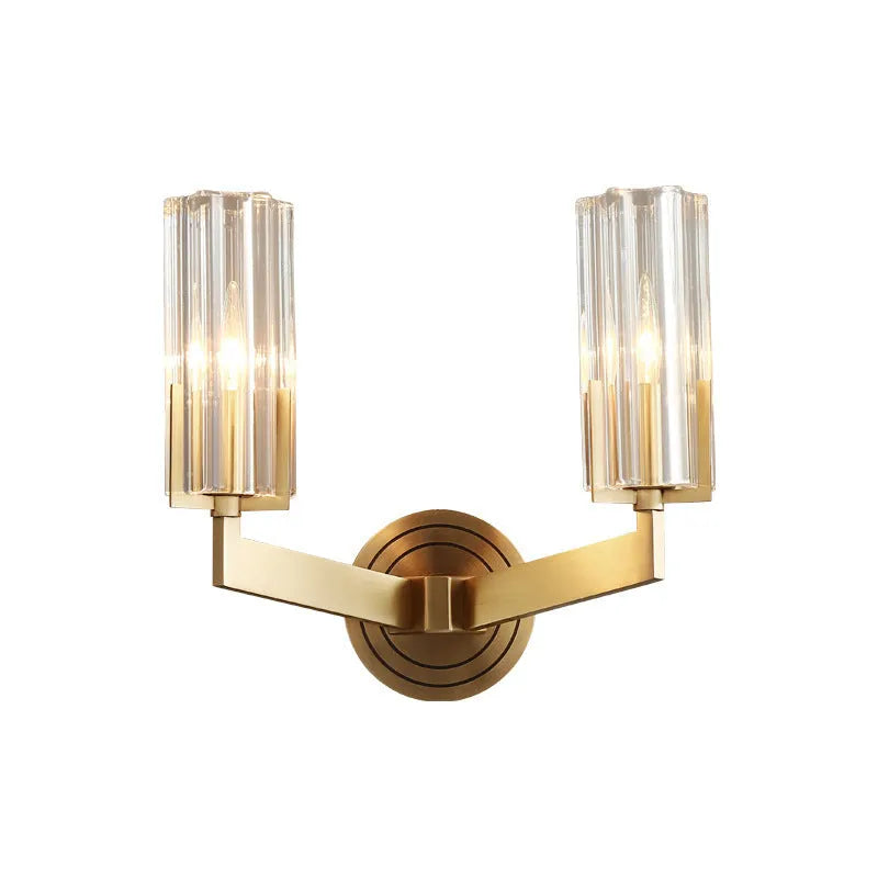 Copper wall lamp with modern minimalist design for bedroom bedside lighting
