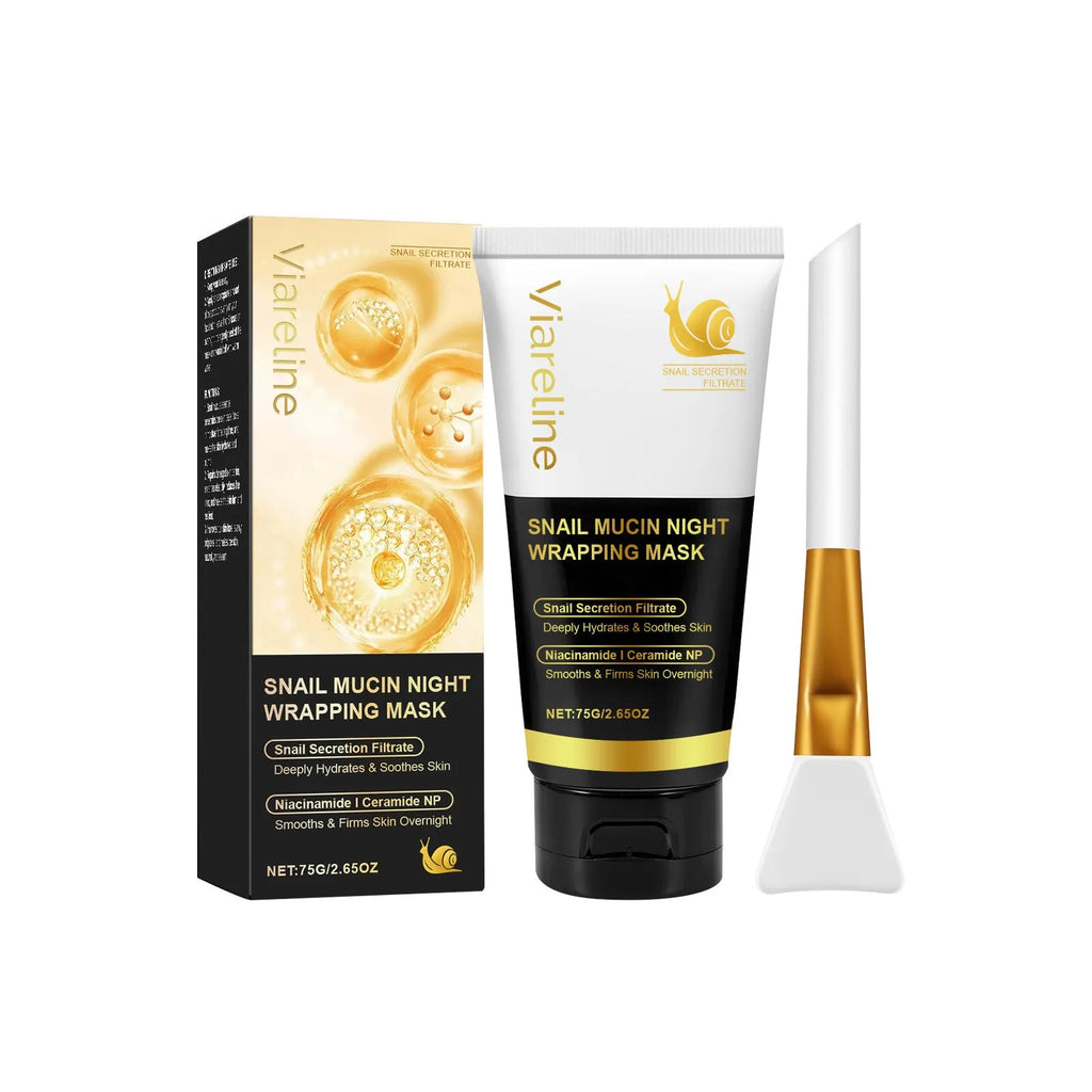 Turmeric Sleep Mask and brush set in packaging with dimensions 4.6 x 4.6 x 14.2cm