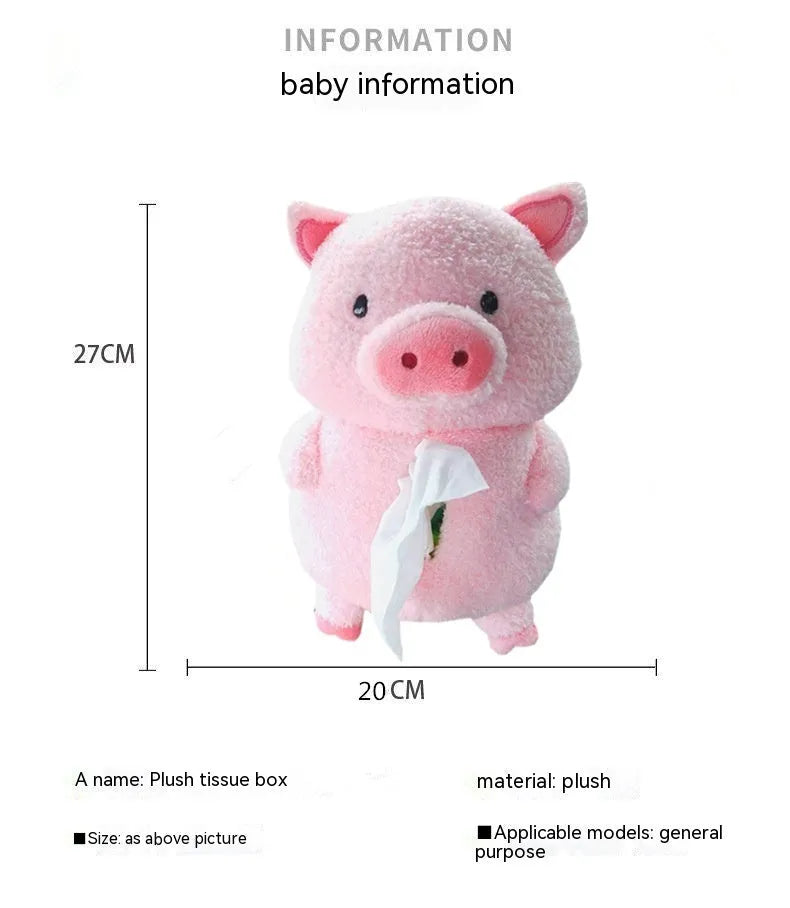 Cartoon lamb plush car tissue box cover for vehicle dashboard or home decoration.