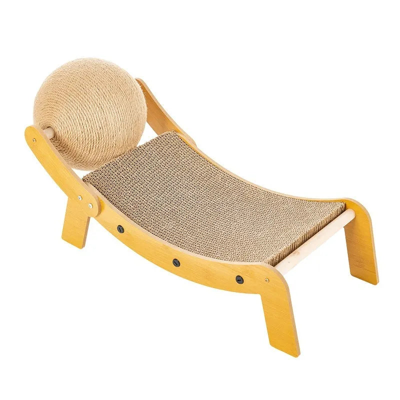 Recliner-shaped cat scratch board with sisal composite scratching surface
