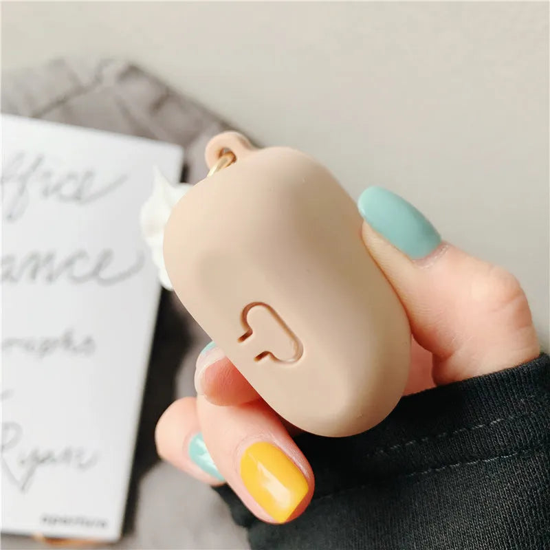 Transparent silicone protector case for Apple Airpods 2 wireless earbuds in cylinder design