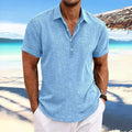 Men's light grey business casual lapel cardigan with long sleeves and loose fit design