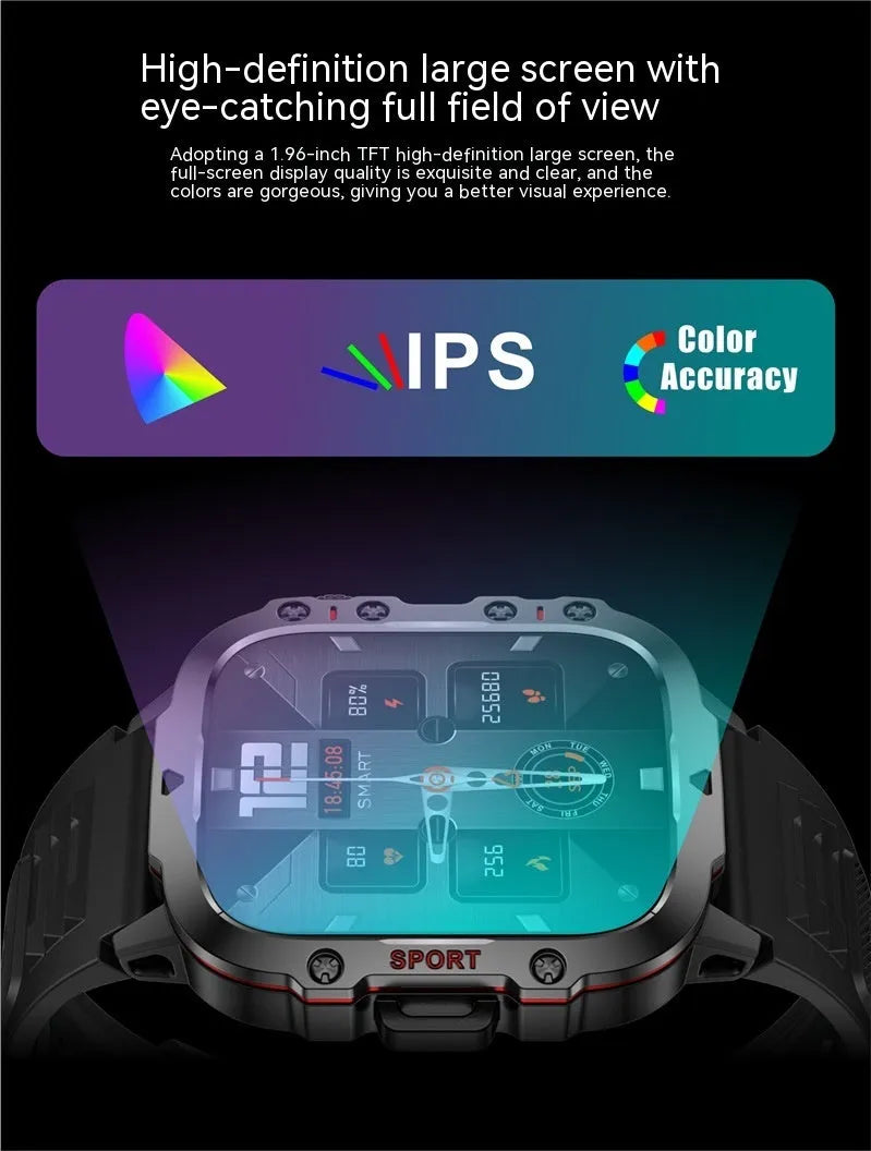 QX11 Smart Bluetooth Watch with zinc alloy case showing TFT screen displaying heart rate data