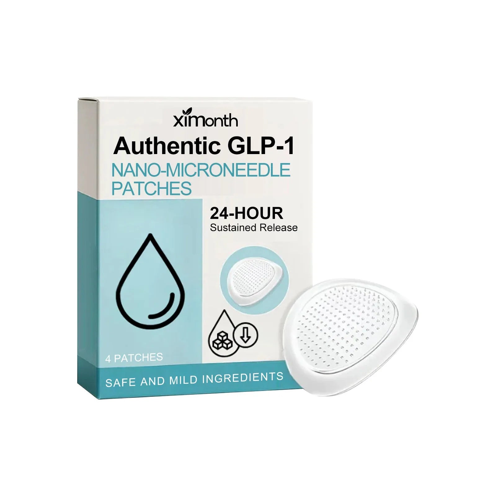 Four slimming microneedle patches in adhesive bandage format for body care