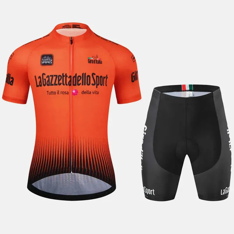 Short sleeve cycling jersey in breathable polyester fabric for summer road biking
