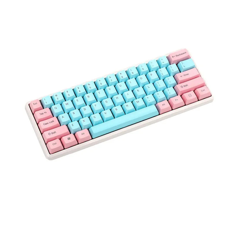 Pink PBT keycaps full set with side-engraved legends for mechanical keyboard replacement