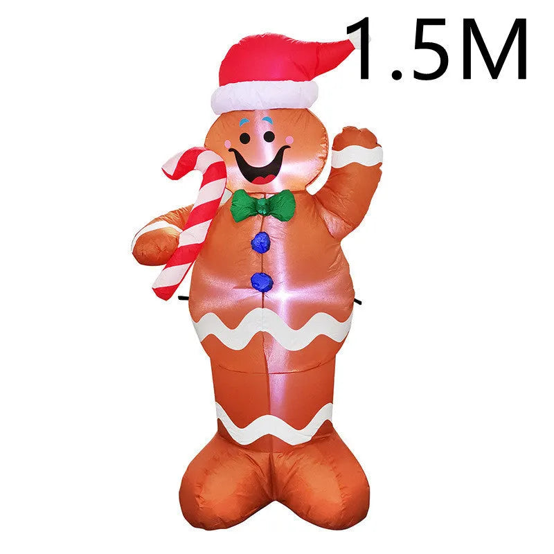 Outdoor Christmas inflatable decoration with LED lights showing Santa, snowman or tree designs