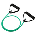 Adjustable chest expander with colour-coded TPE tension ropes: yellow, green, red, blue, black.