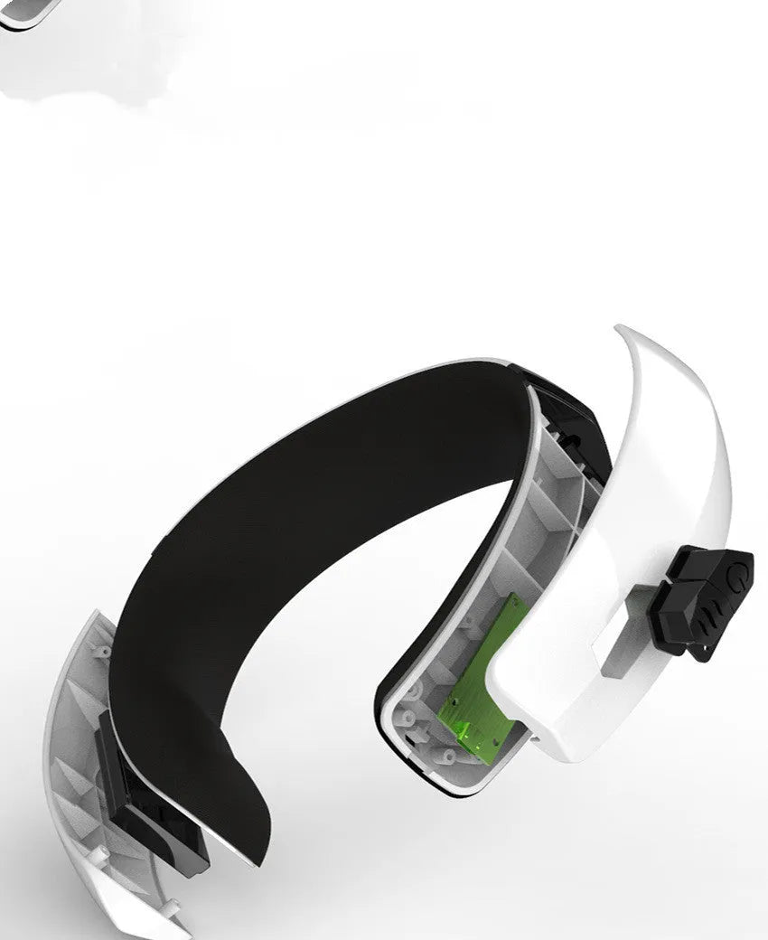 White USB-powered eye and cervical spine massage device with heat and vibration functions