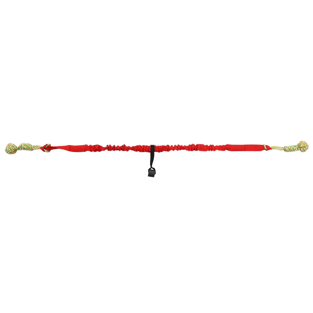 Cotton thread dog tug of war rope toy in red, grey, or black.