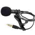 Portable clip condenser microphone with metal shell and 3.5mm plug for mobile phone recording