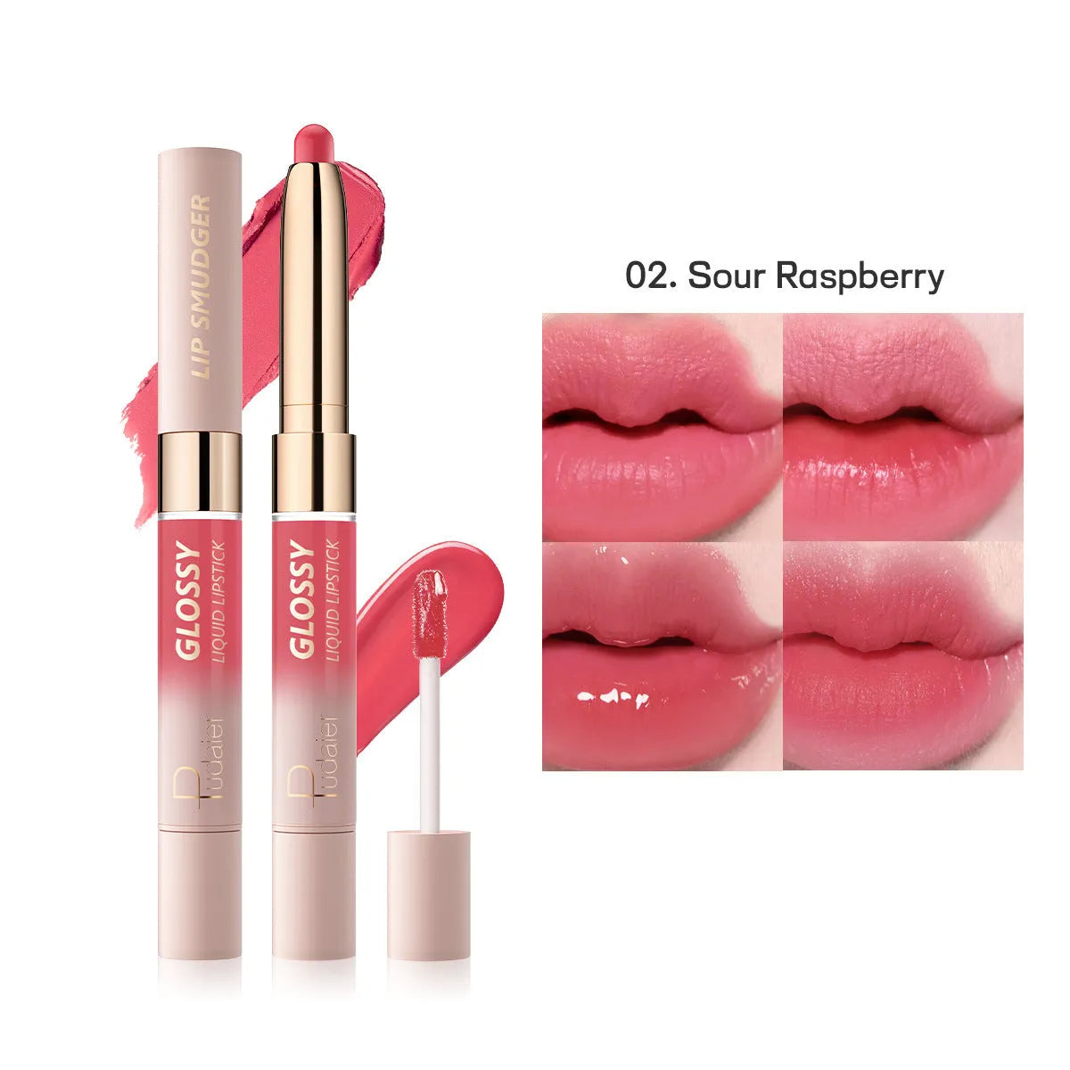 Double-headed lipstick in 10 colours with matte finish and moisturising formula