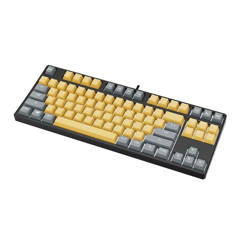 87-key hot-swappable mechanical keyboard with dual-colour backlighting and metal construction.