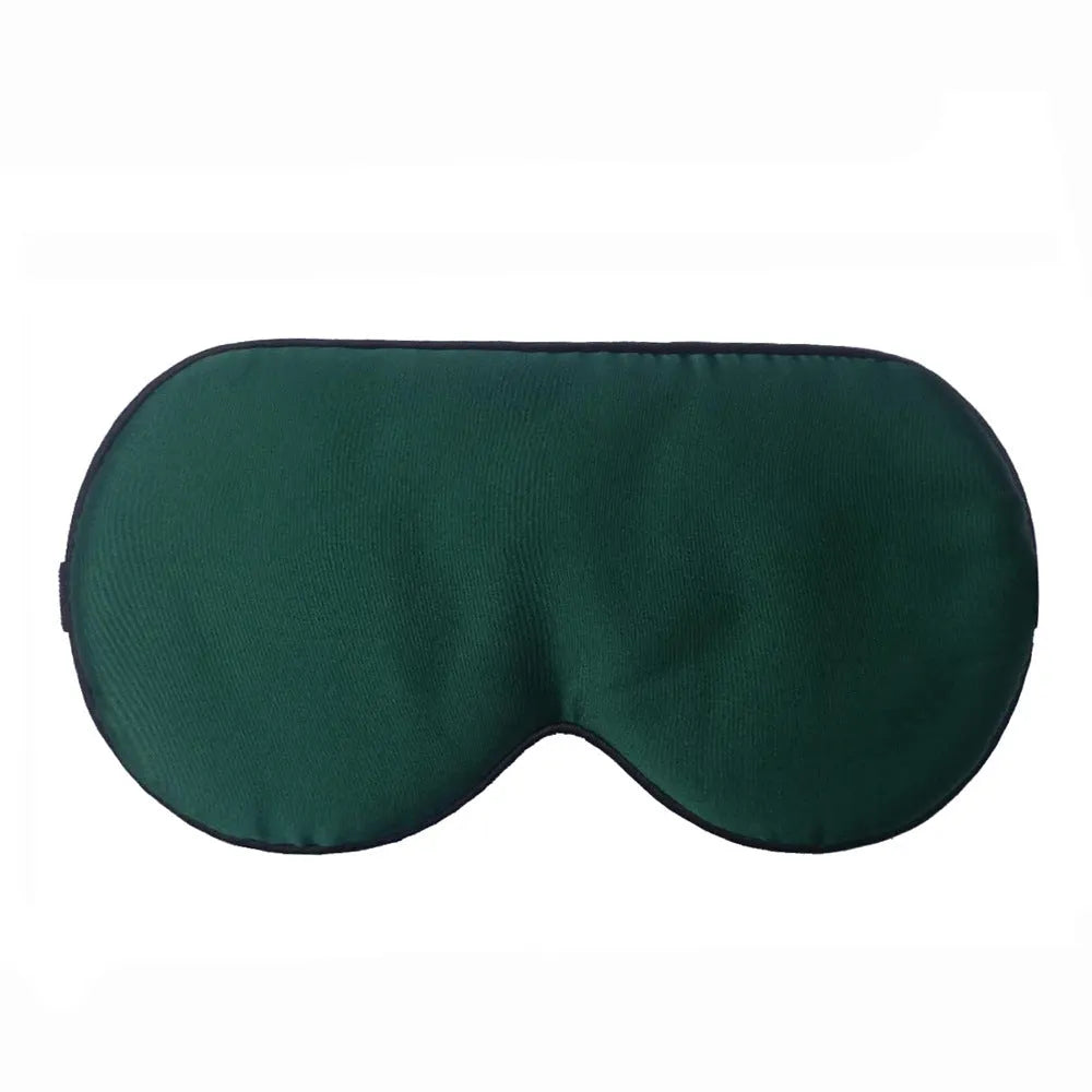 Double-sided mulberry silk sleep mask with embroidered print in various colours.